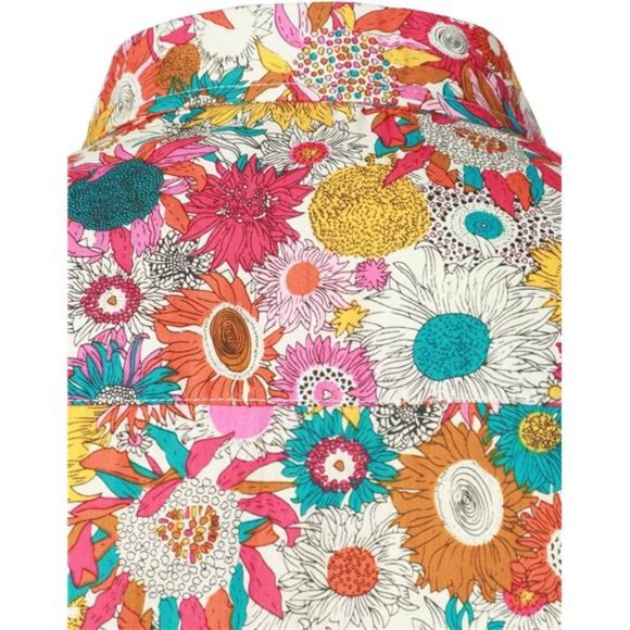 Mens Floral Dress Shirt Long Sleeve Printed Beige Multicolor - Picture 7 of 7